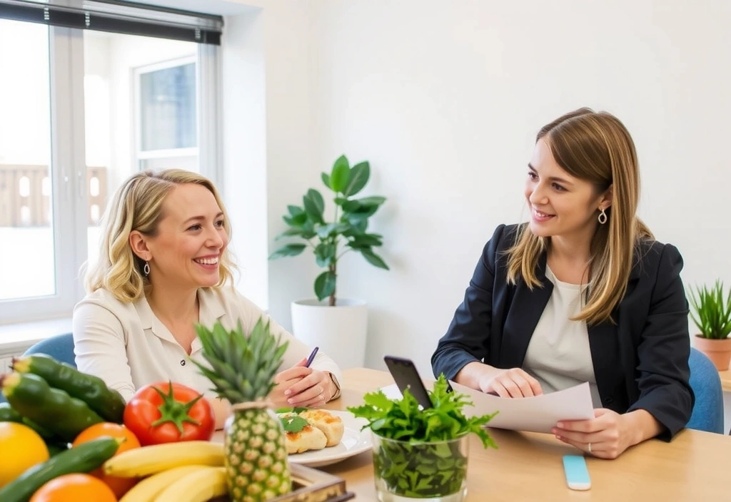 Immagine rappresentativa di un dietologo che fornisce consigli nutrizionali