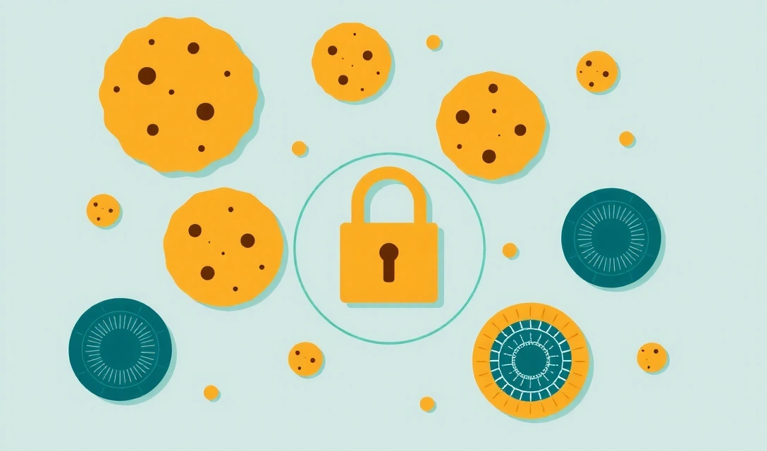 Illustrazione di biscotti digitali e privacy online